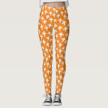 Legging Ghost Halloween Orange<br><div class="desc">Muitos pequenos fantasmas brancos num fundo laranja. Um padrão divertido para aqueles que gostam de coisas bonitinhas e assustadoras. Particularmente divertido para o Halloween. Arte original de Nic Squirrell.</div>