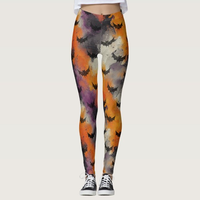 Legging Ghoul Halloween Vintage Pattern  (Frente)