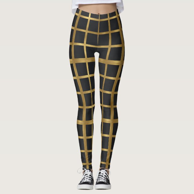 Legging Gilded Grid Noir (Frente)