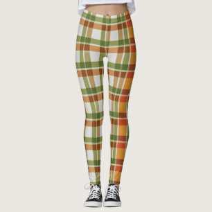 Legging Gingham Laranja Verde