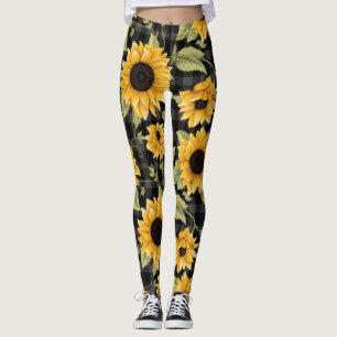 Legging Gingham Sunflower Pattern