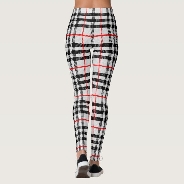 Legging Gingham Vermelho Branco Negro | Tecido verificado  (Verso)