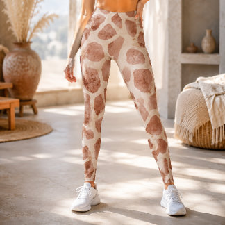 Legging Girafa Estampa Animal Aquarela Rústica