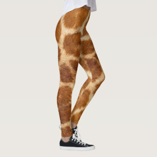 Legging Girafa picada de animais, castanho e creme