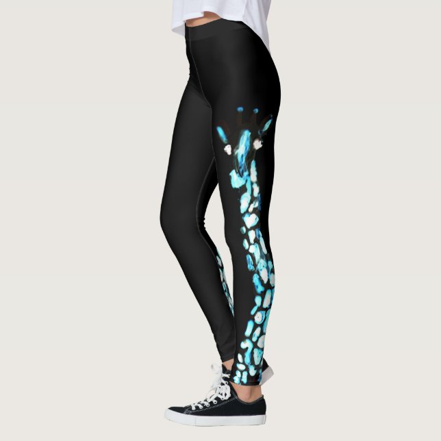 Legging Giraffe Art Funny Wild Animal (Esquerda)