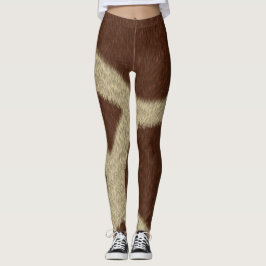 Legging Giraffe Faux Peles de Impressão