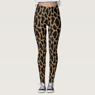 Legging Giraffe Impressão Fashion Damas Black and Mocha
