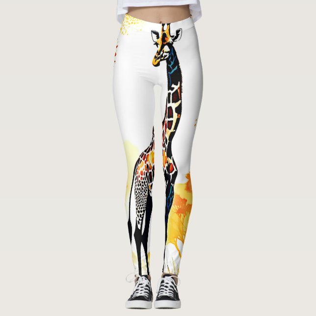 Legging Giraffe Savannah Art (Frente)