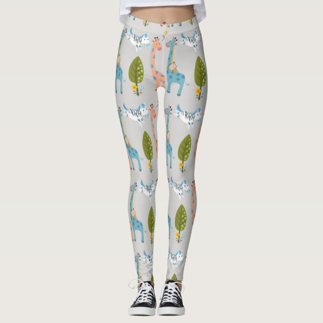 Legging Giraffe Zebra E Macaco (Frente)