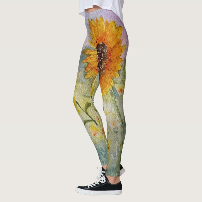 Legging Girassóis Aquarela (Esquerda)