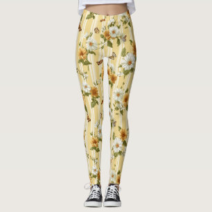 Legging Girassóis e borboletas em tiras amarelas (3)