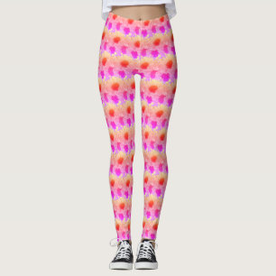 Legging Girassol Aquarela Floral Neo Rosa