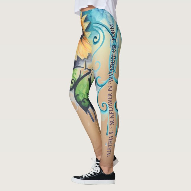 Legging Girassol de Alethia em forma de aquarela Recoleta (Esquerda)