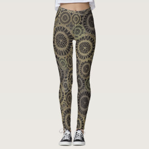 Legging Girassol Dourado Psicodélico