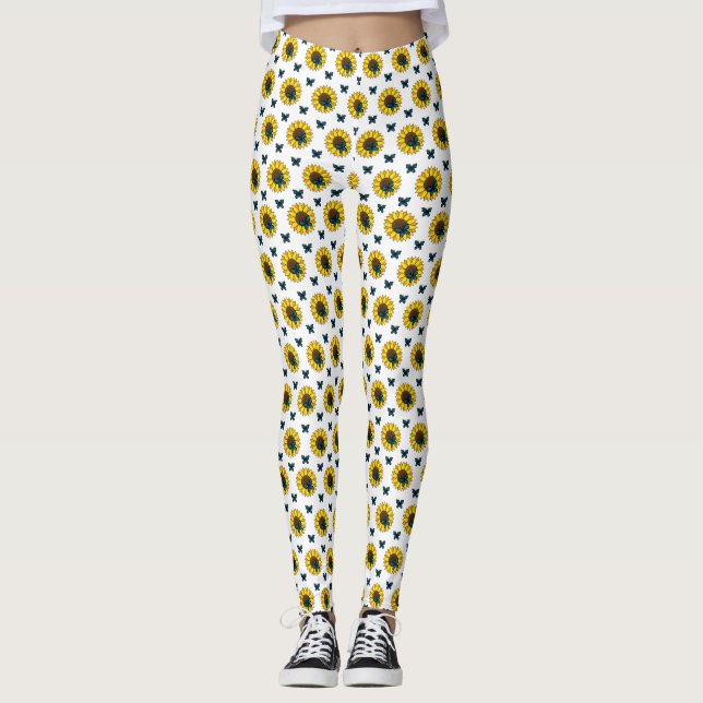 Legging Girassol e Borboleta Azul (Frente)