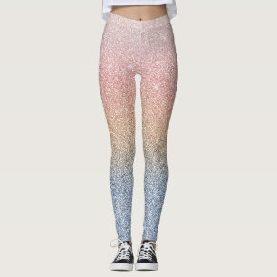 Legging Girls Blush Rosa Dourado Blue Ombre Sparkles