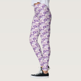 Legging Girly Blush Violet Flower Doodle