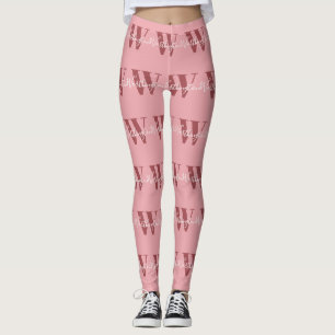 Legging Girly Monograma e Nome cor-de-rosa vermelho
