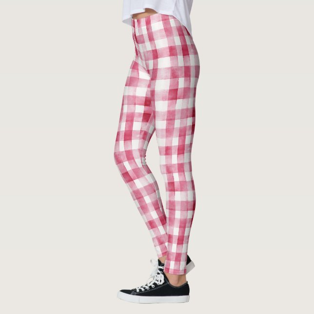Legging  Girly Pink White Plaid (Esquerda)