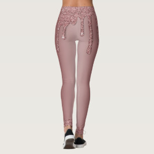 Legging Girly Rosa Dourado Sparkle Glitter Drives Monogram
