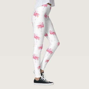 Legging Girly Tropical Watercolor Flamingo