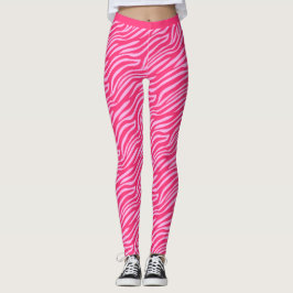 Legging Giro-Padrão de Strike do Neon Pink de Dois Tonelad