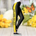Legging Giro Personalizado de Texto e Cor Personalizado<br><div class="desc">Personalize o texto e crie facilmente as legendas personalizadas. Clique em PERSONALIZAR AINDA para alterar as cores. Você pode TRANSFERIR este DESIGN em outros produtos do Zazzle e ajustá-lo ao ajustado da maioria dos itens do Zazzle. Você também pode clicar em PERSONALIZAR AINDA MAIS para adicionar, excluir ou alterar detalhes...</div>