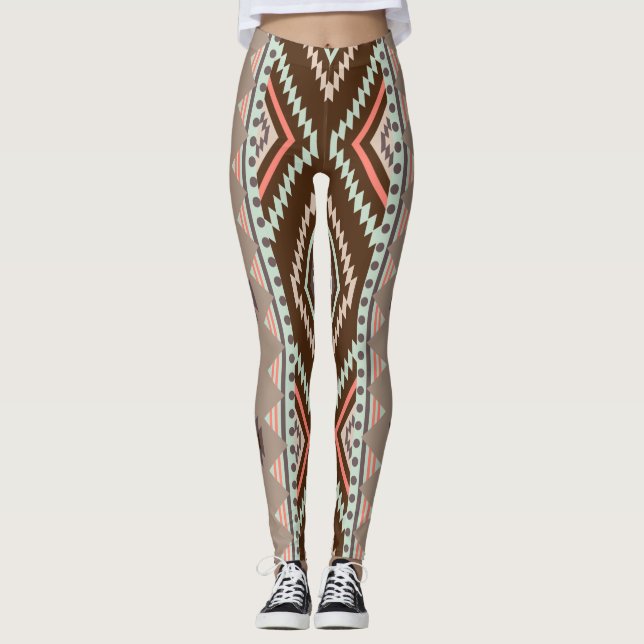 Legging Giro Yoga Yoga para Mulheres do Aztec Boho Workout (Frente)
