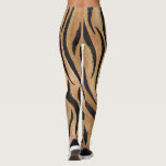 Legging Glam Tiger Impressão Wild Cat Animal Patterno Faux<br><div class="desc">Este na moda apresenta um impressão de tigre selvagem em preto,  castanho claro e ouro falso.</div>