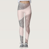 Glamorosa Rosa de prata cinza Dourada Geo