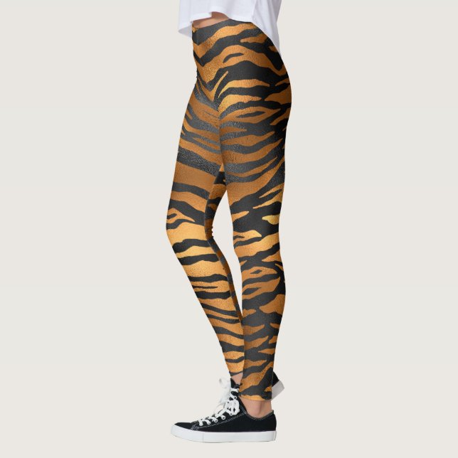 Legging Glamorous Black Brown Tiger Strips Animal Print (Esquerda)