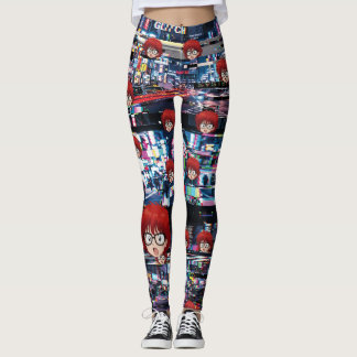 Legging Glitch Retro Anime 