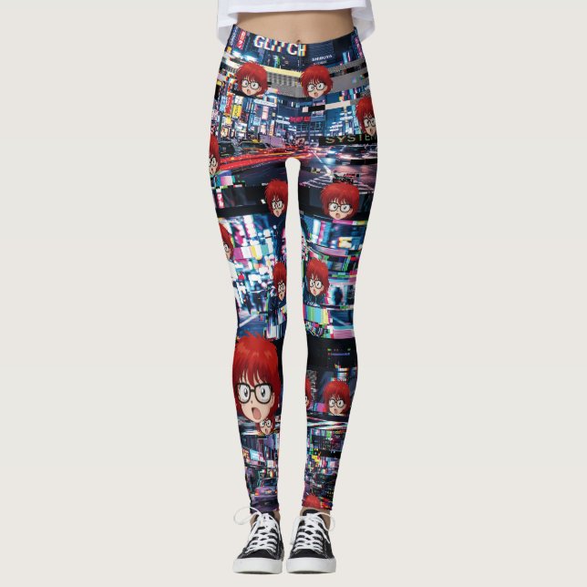 Legging Glitch Retro Anime  (Frente)