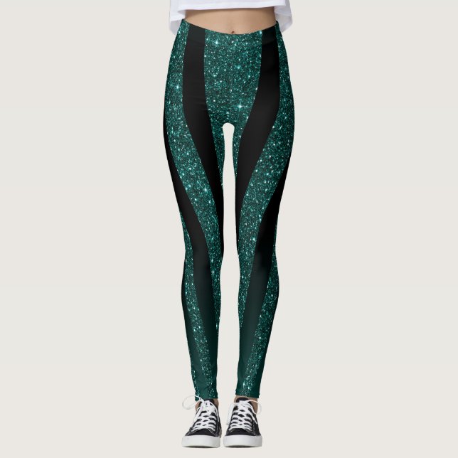 Legging Glitter de Teal Escuro (Frente)