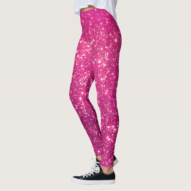 Legging Glitter Dourado de Presente Popular Rosa de Luxo (Esquerda)