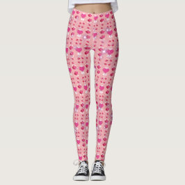 Legging glitter pink heart vibrant romantic
