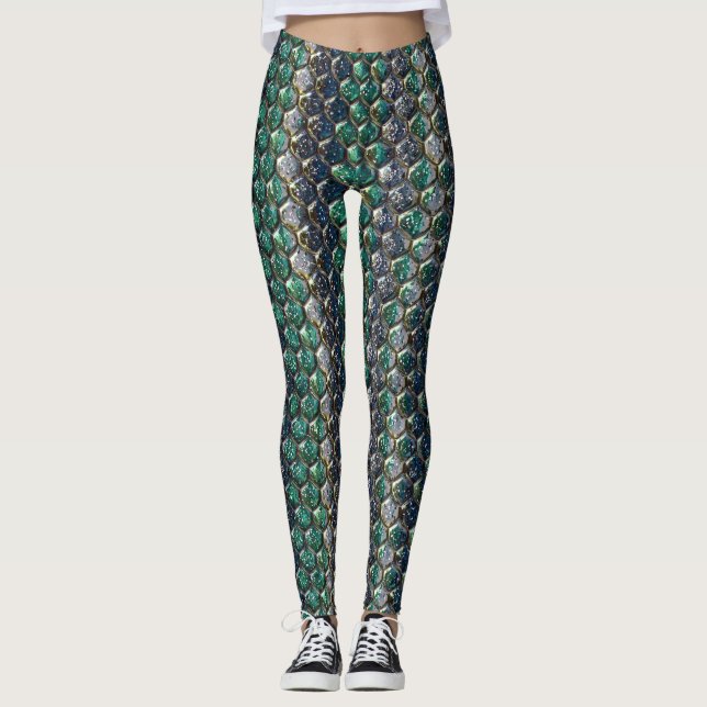 Legging Glitter Snakeskin Pattern – Sparkling Reptile  (Frente)
