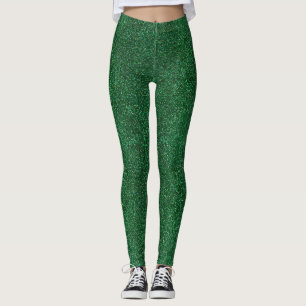 Legging Glitter verde brilhante Elegante moderno Emerald