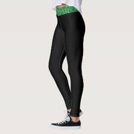 Legging Glitter Verde Irlandês com Faixa Superior Personal