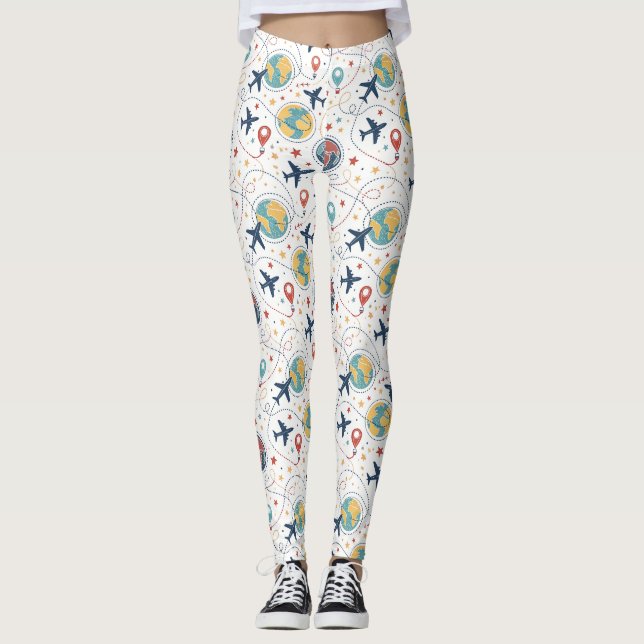 Legging Global Travel Aviation Pattern (1) (Frente)