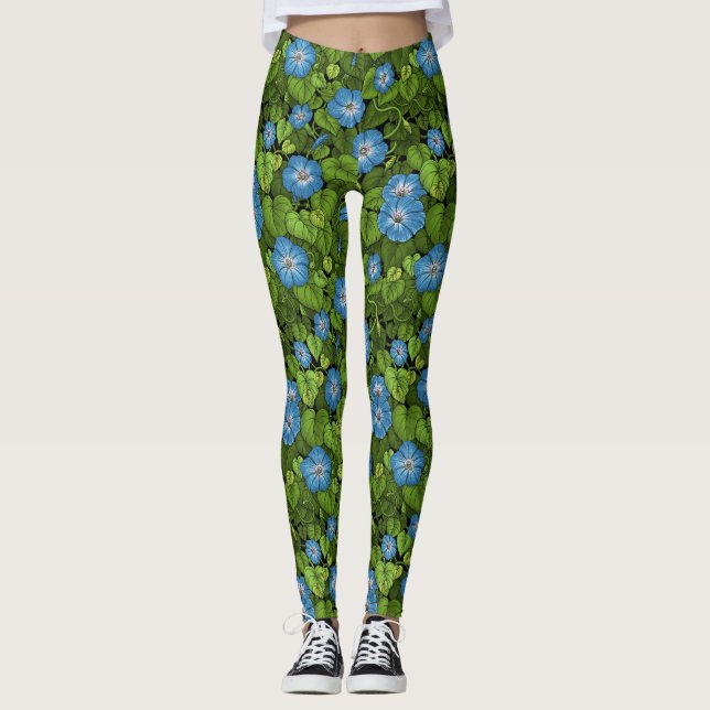 Legging Glória da manhã em azul e verde (Frente)