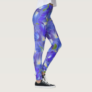 Legging Glórias da Manhã Azul Abstrato Yoga Pant Legenda