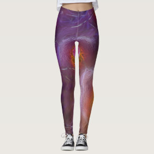 Legging Glowing Cellular Network Abstract Art
