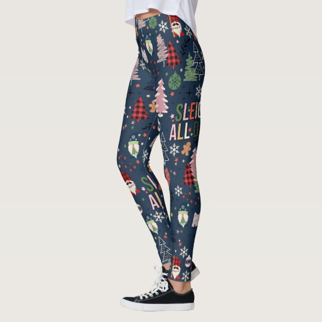 Legging Gnomo Feliz de Natal, Sleigh O Dia Todo (Esquerda)