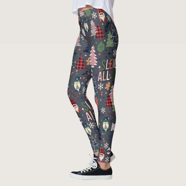 Legging Gnomo Feliz de Natal, Sleigh O Dia Todo (Esquerda)