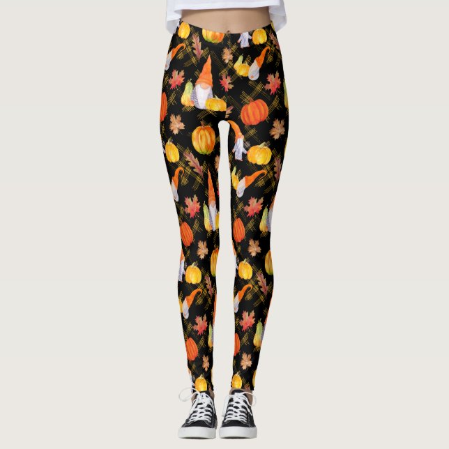 Legging Gnomos, Bompkins E Folhas De Água Caindo (Frente)