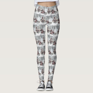 Legging Gnomos Vintage no desenho da neve