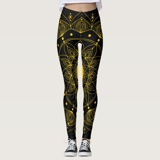 Legging Gold Mandala, LineArt (Frente)