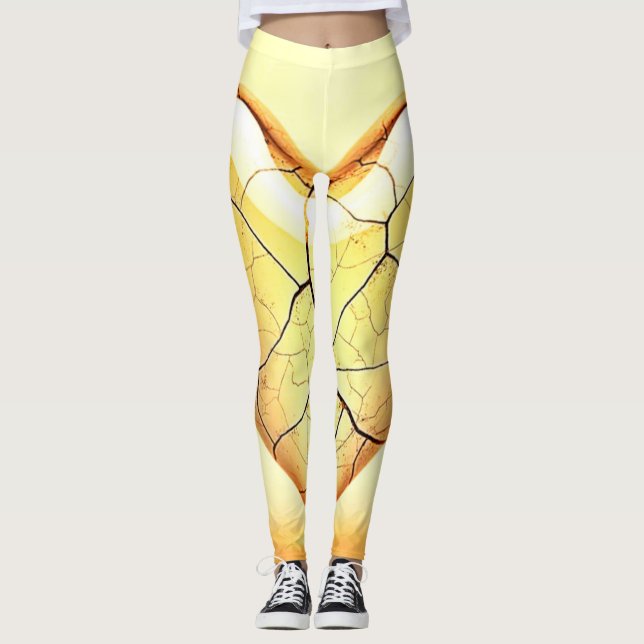 Legging Golden Cracked Heart Art (Frente)