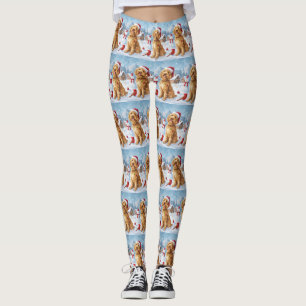 Legging Goldendoodle Winter Wonderland Natal Joy